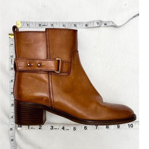 J.Crew Parker Cognac Tan Leather Slip on Ankle Boots - Size 6.5 - Picture 6 of 7
